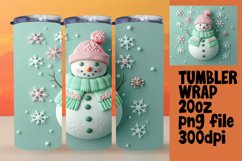 Snowman 3D Design Tumbler Wrap Winter Holidays Product Image 1