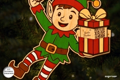 Christmas Elf Santa Tracker Ornament SVG | Laser Cut Product Image 3