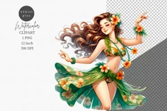 Dancing woman clipart, Holiday clipart, Hawaii, Product Image 1