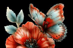 Butterflies With Flowers Clipart Bundle Product Image 20