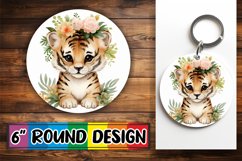 Exotic Bohemian Fauna Floral Circle - Keychain Art Product Image 1