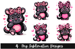 4 Halloween pink monster Clipart PNG | Spooky Season Png Product Image 1