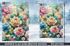 Flowers Garden Flag Sublimation| Flower Garden Flag PNG Product Image 1