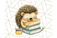 Cute Back to School Animals PNG Clipart with Books &amp; Bags Product Image 4