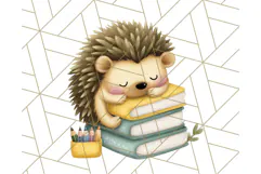 Cute Back to School Animals PNG Clipart with Books & Bags Product Image 4