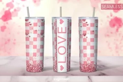 Pink Buffalo Plaid Tumbler Wrap | Skinny 20 oz | Sublimation Product Image 1