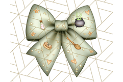 Muted Halloween Bow Clipart, Fall Ribbon PNG Autumn Hair Bow Product Image 4