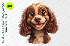 Adorable Brown And White Spaniel Puppy Dog With Big Clipart Product Image 1