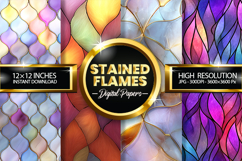 Stained Flames Digital Papers - 04 variations Product Image 1