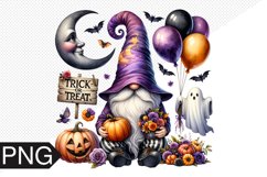 Halloween Gnome Sublimation, Gnome Clipart PNG Product Image 1