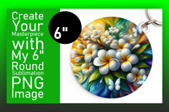 Elegant Keychain Round Design PNG , Flowers Product Image 1