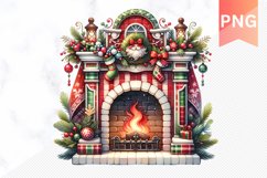 Christmas Fireplace Clipart Bundle - Christmas Sublimation Product Image 20