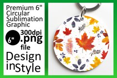 Fall Foliage Watercolor Round Design Sublimation Art Product Image 1