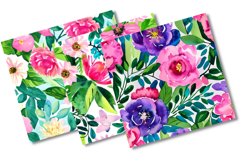 Flowers,Vintage Flowers Pattern watercolor background pack Product Image 4