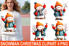 Whimsical Snowman Christmas Clipart Product Image 1