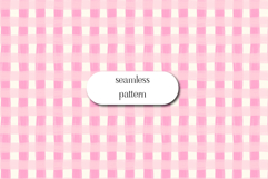 Soft Pink Gingham Seamless Hand Painted Pattern Product Image 1