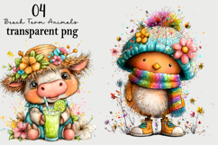 Beach Farm Animals PNG Clipart Watercolor PNG Product Image 1