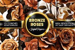 Bronze Roses Digital Papers - 04 Variations Product Image 1