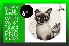 Adorable Feline Sublimation: Circle &amp; Keychain Collection Product Image 1
