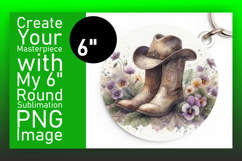 Bright Round Design for Sublimation , Western Product Image 1