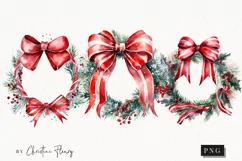 Watercolor Christmas Wreaths Clipart | Watercolor Christmas Product Image 1