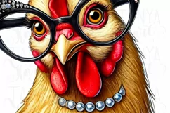 Crazy Chicken Lady PNG, Funny Chicken Lady Sublimation Product Image 5