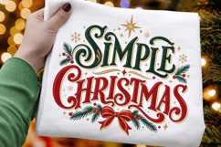 Simple Christmas PNG - Vintage Holiday Typography Red Bow Product Image 3