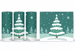 Christmas Tree Tumbler Sublimation. Christmas Tumbler Design Product Image 2