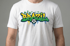 Brazil Soccer T-shirt Design Product Image 2