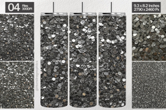 Silver Glitter Tumbler Wrap| Tumbler Sublimation Product Image 1