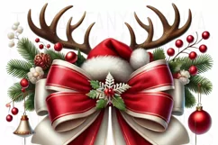 Coquette Christmas PNG, Reindeer Bow and Christmas Design Product Image 3