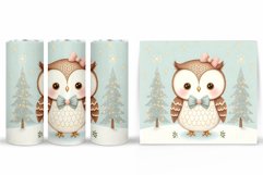 Christmas Owl Tumbler Wrap. Cute Owl Tumbler Sublimation Product Image 2