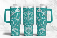 Tumbler laser svg| 40oz Tumbler Mexican Sugar Skull wrap Product Image 3