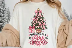 Dreaming Of A Pink Christmas PNG Sublimation Design Product Image 3