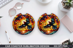 Crows Car Coaster Sublimation| Crows Coaster PNG Design Product Image 1