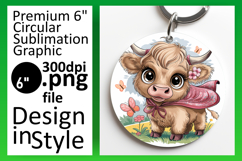 Stylish Circle Design for Sublimation , Cute Cow Product Image 1