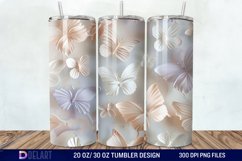 3d Pastel Butterflies &amp; Flowers Tumbler Wrap Product Image 1