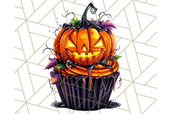 Halloween Cupcake PNG Clipart with Witch Hats and Ghosts Product Image 4