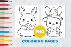 Cute rabbit Coloring Pages | Coloring book Product Image 1