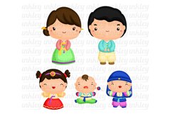 Korean Family Clipart - Cute Family Clip Art Product Image 2