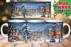 Xmas Snowy Elegance SUBLIMATION 11oz 15oz Product Image 1