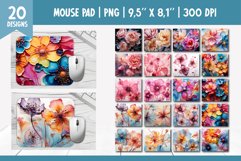 3d Flowers Mouse Pad Sublimation Design PNG Bundle Product Image 1