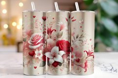 Flowers &amp; Hearts Valentine's Day Tumbler Wrap Sublimation Product Image 1