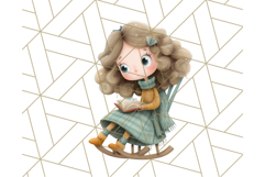 Whimsical Library Clipart with Cozy Readers and Books Product Image 4