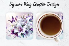 Flowers Mug coaster | Coaster | Sublimation Design Product Image 1