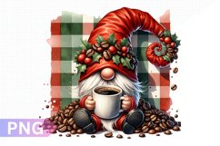 Christmas Coffee Gnome Sublimation Clipart PNG Product Image 1