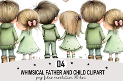 Whimsical Father Child PNG Clipart Watercolor Clipart png Product Image 1