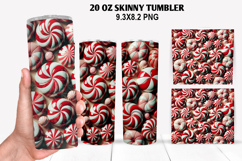 Candy Skinny Tumbler 20oz Wrap Design, Christmas Tumbler Product Image 1