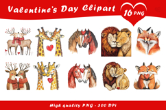 Valentine Wild Animals Clipart PNG Product Image 1