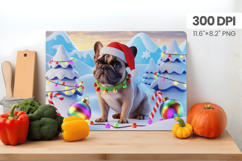 Winter Dog Christmas Wonderland Cutting Board PNG Sublimatio Product Image 1
